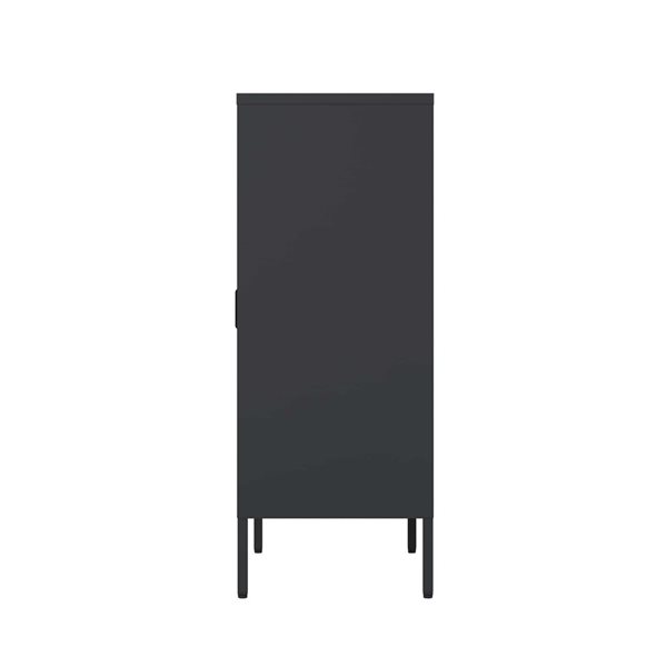 Manhattan Comfort Naomi 31.5-in W Black Metal Modern Accent Cabinet with Adjustable Shelves