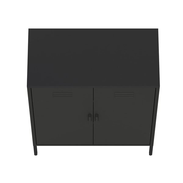Manhattan Comfort Naomi 31.5-in W Black Metal Modern Accent Cabinet with Adjustable Shelves