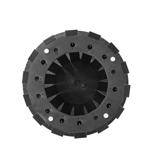 Manhattan Comfort Layla 17.7 dia x 21.1-in H Black MDF Modern Conical Slatted Base End Table