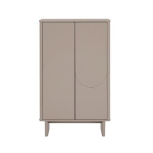 Manhattan Comfort Ella 31.5 W x 51.4-in H Mocha MDF Modern Accent Cabinet w/ Adjustable Shelves