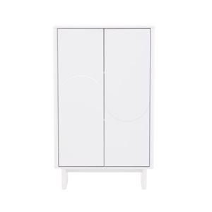 Manhattan Comfort Ella 31.5 W x 51.4-in H White MDF Modern Accent Cabinet w/ Adjustable Shelves