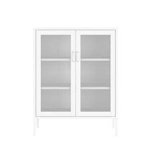 Manhattan Comfort Amelia 31.5-in W White Metal Modern Accent Cabinet w/ 2 Adjustable Shelves