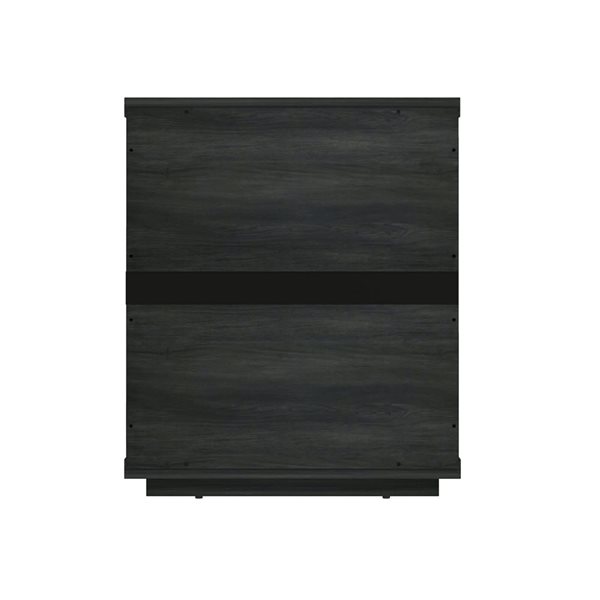 Manhattan Comfort Evelyn 20-in W Charcoal Grey Composite Modern 3-Drawer Nightstand w/ Gold Handles