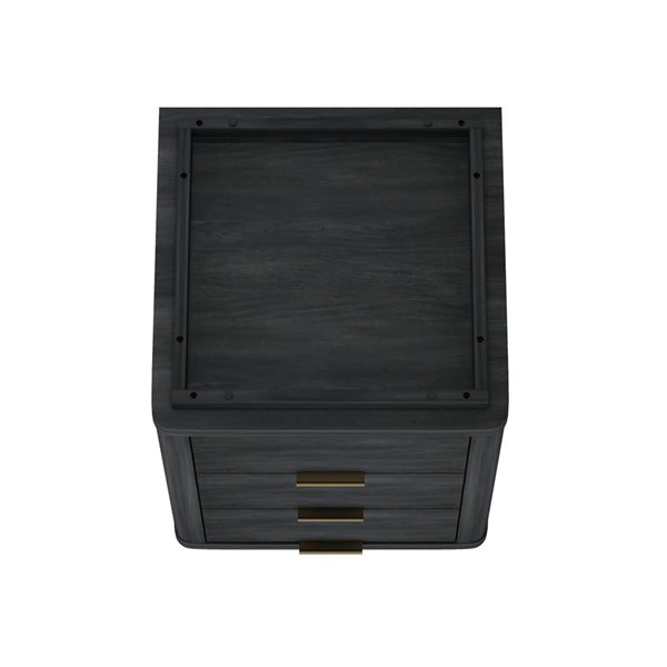 Manhattan Comfort Evelyn 20-in W Charcoal Grey Composite Modern 3-Drawer Nightstand w/ Gold Handles