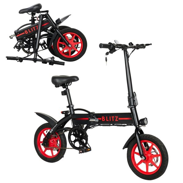 GoPowerBike GoBlitz Electric Folding Bike for Adults - Black