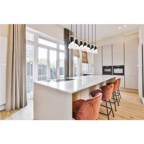 Z-Lite Aimie Matte Black Modern 7-Light Linear Chandelier