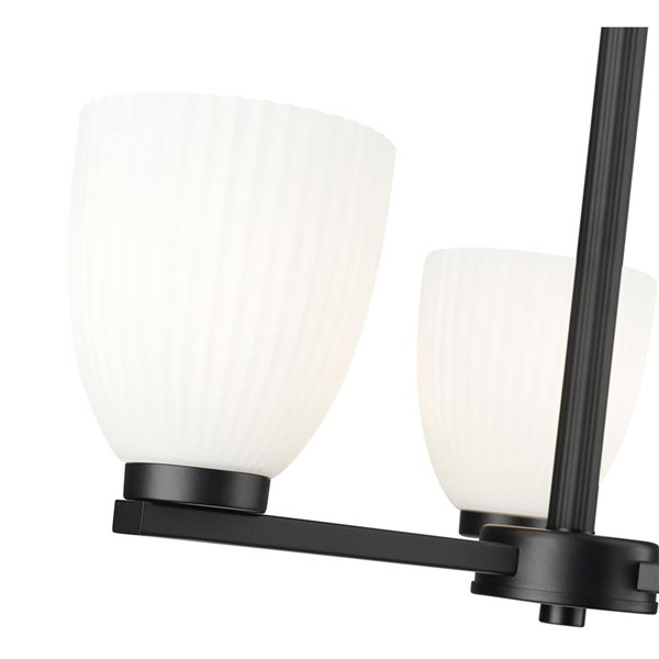 Z-Lite Naya Matte Black Modern 3-Light Shaded Chandelier