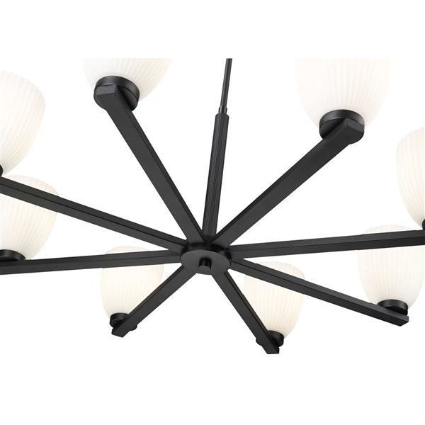 Z-Lite Naya Matte Black Modern 8-Light Shaded Chandelier