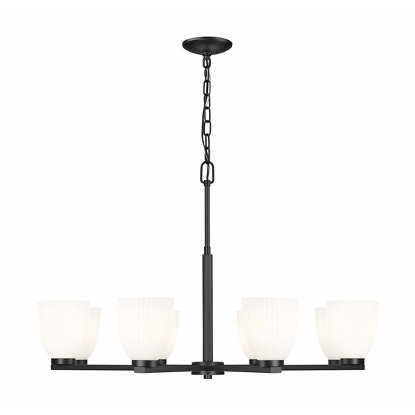 Z-Lite Naya Matte Black Modern 8-Light Shaded Chandelier