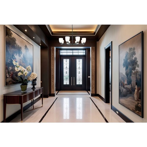 Z-Lite Naya Matte Black Modern 8-Light Shaded Chandelier