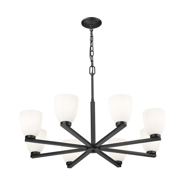 Z-Lite Naya Matte Black Modern 8-Light Shaded Chandelier