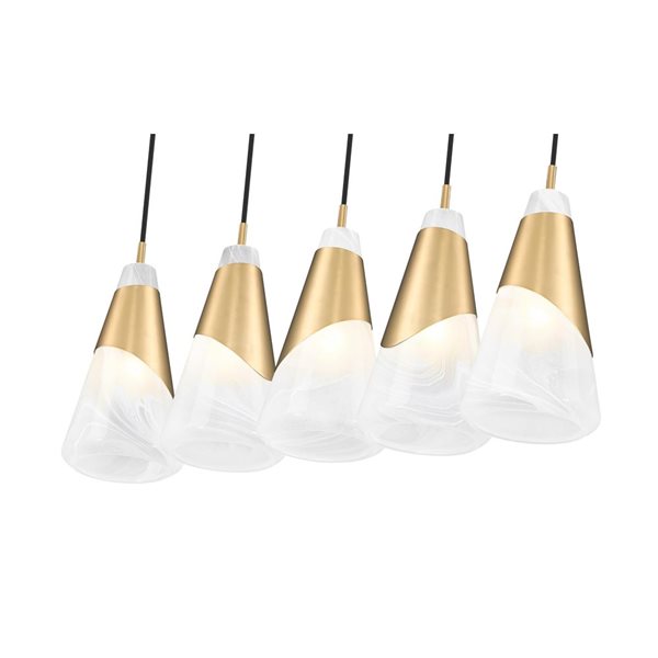 Z-Lite Aimie Modern Gold Modern 5-Light Linear Chandelier