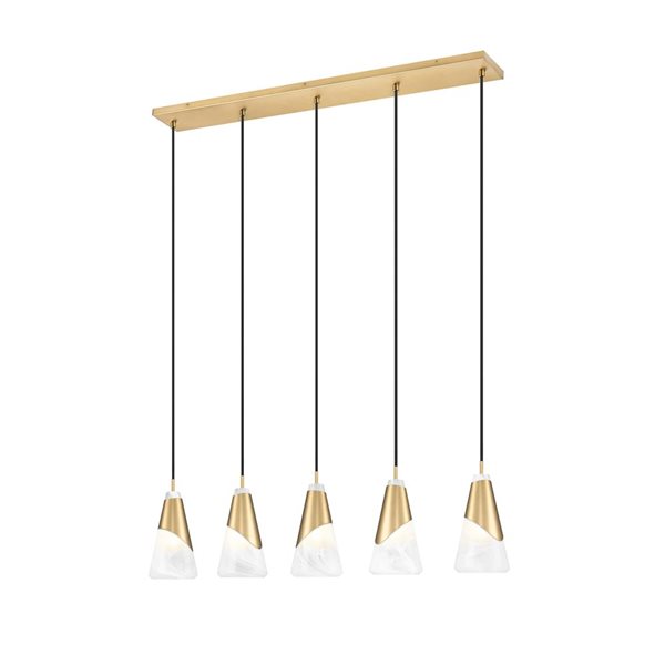 Z-Lite Aimie Modern Gold Modern 5-Light Linear Chandelier