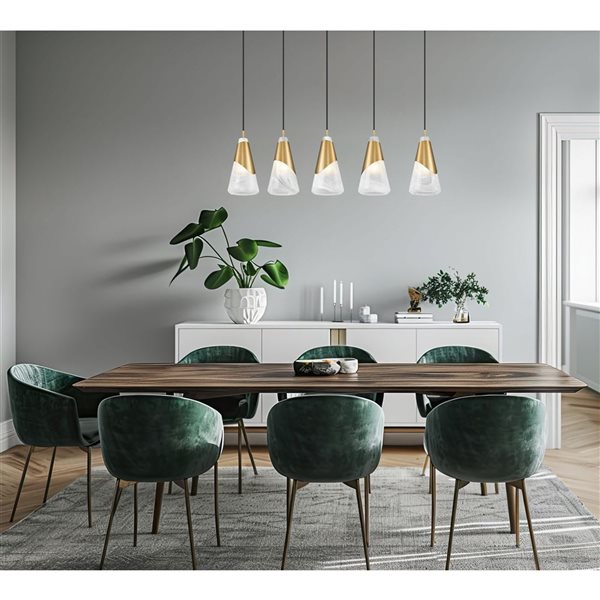 Z-Lite Aimie Modern Gold Modern 5-Light Linear Chandelier