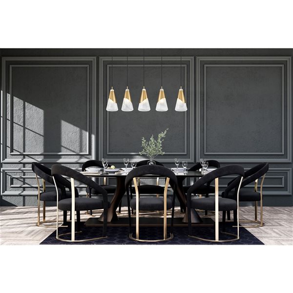 Z-Lite Aimie Modern Gold Modern 5-Light Linear Chandelier
