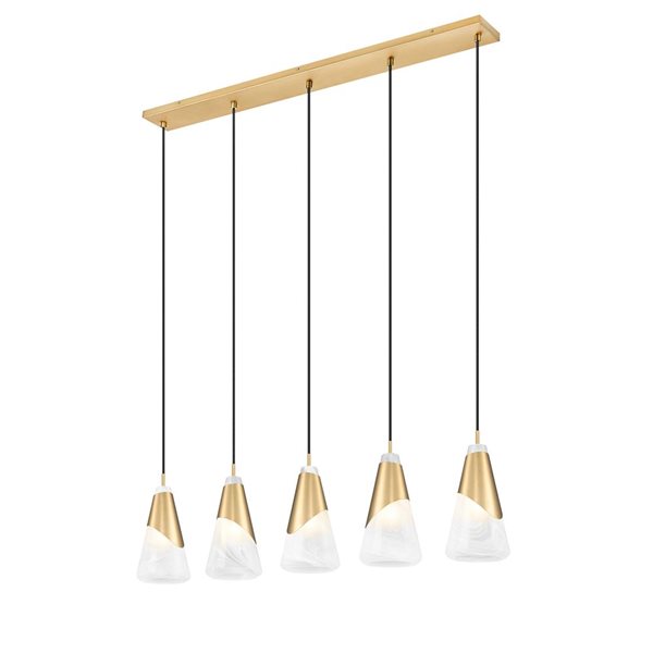 Z-Lite Aimie Modern Gold Modern 5-Light Linear Chandelier