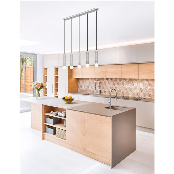 Z-Lite Stari Brushed Nickel Modern Transitional 5-Light Linear Chandelier