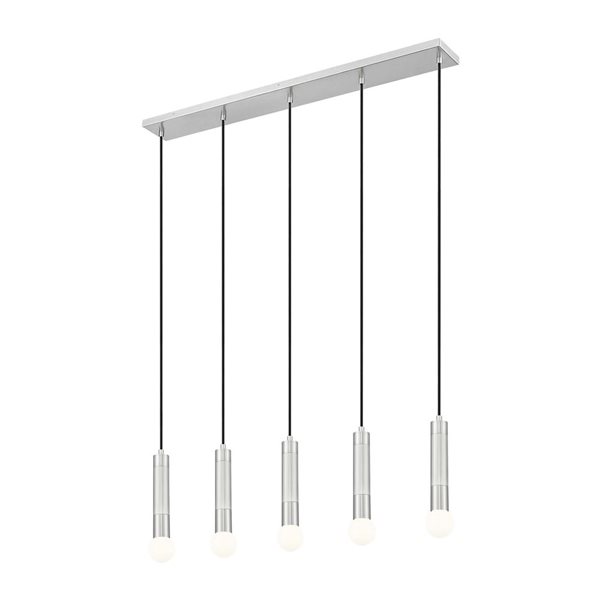 Z-Lite Stari Brushed Nickel Modern Transitional 5-Light Linear Chandelier