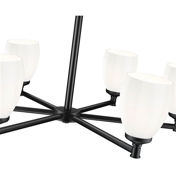 Z-Lite Oren Matte Black Transitional 6-Light Shaded Chandelier