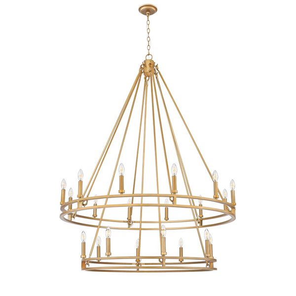 Z-Lite Dennison Signature Brass Transitional 20-Light Candle Chandelier