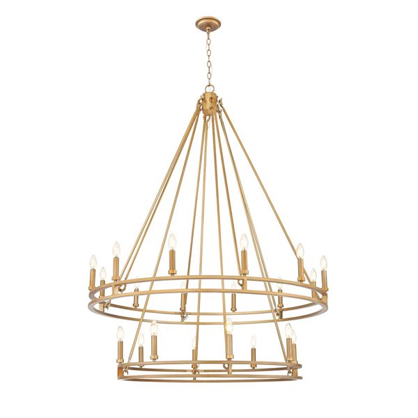 Z-Lite Dennison Signature Brass Transitional 20-Light Candle Chandelier