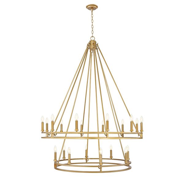 Z-Lite Dennison Signature Brass Transitional 20-Light Candle Chandelier
