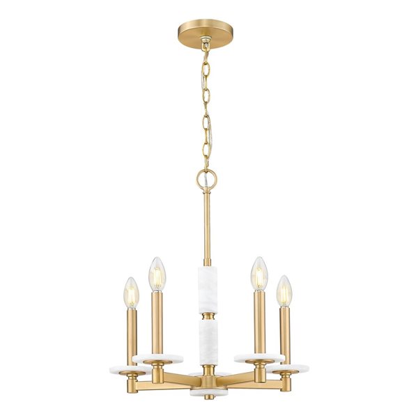 Z-Lite Kaden Modern Gold Transitional 5-Light Candle Chandelier
