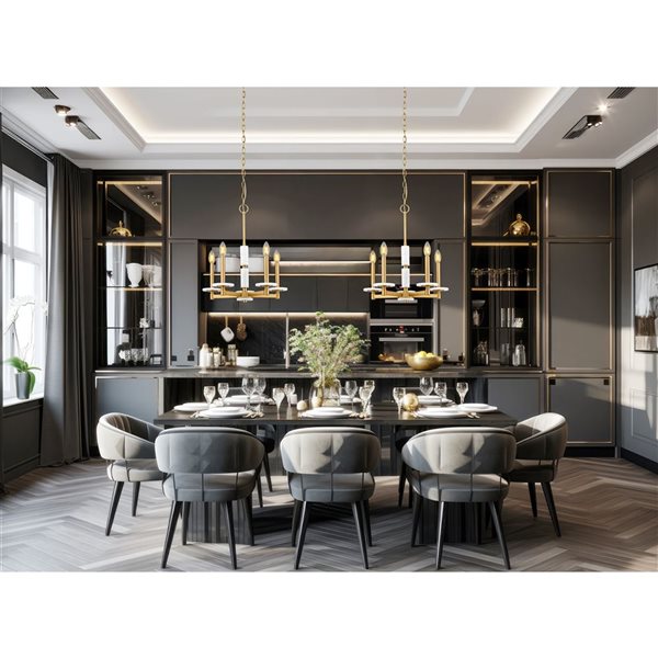 Z-Lite Kaden Modern Gold Transitional 5-Light Candle Chandelier