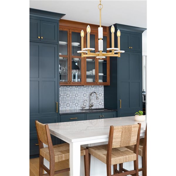 Z-Lite Kaden Modern Gold Transitional 5-Light Candle Chandelier