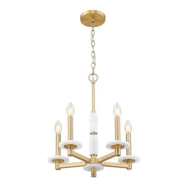 Z-Lite Kaden Modern Gold Transitional 5-Light Candle Chandelier