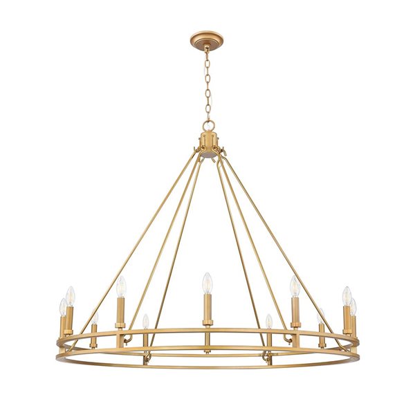 Z-Lite Dennison Signature Brass Transitional 12-Light Candle Chandelier