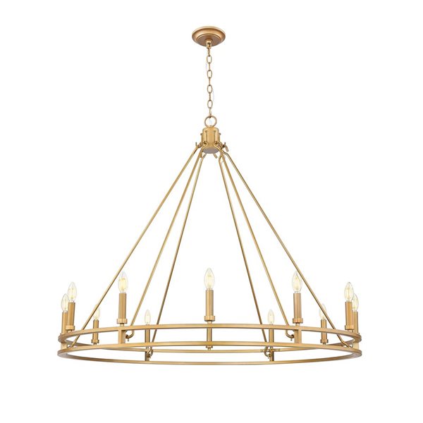 Z-Lite Dennison Signature Brass Transitional 12-Light Candle Chandelier