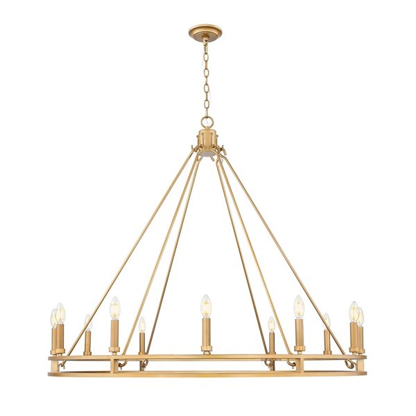 Z-Lite Dennison Signature Brass Transitional 12-Light Candle Chandelier
