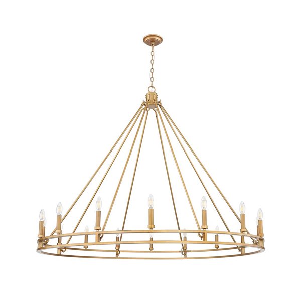 Z-Lite Dennison Signature Brass Transitional 16-Light Candle Chandelier