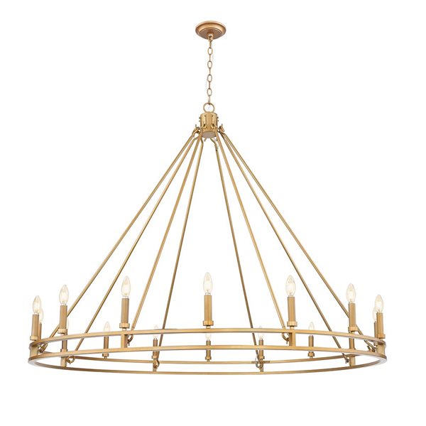 Z-Lite Dennison Signature Brass Transitional 16-Light Candle Chandelier