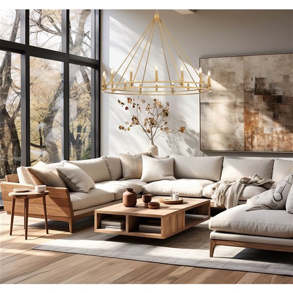 Z-Lite Dennison Signature Brass Transitional 16-Light Candle Chandelier