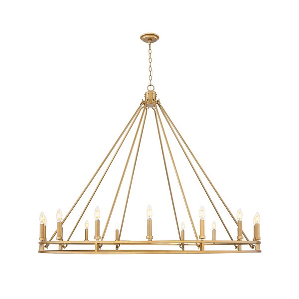 Z-Lite Dennison Signature Brass Transitional 16-Light Candle Chandelier
