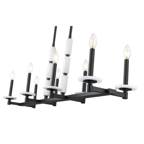 Z-Lite Kaden Matte Black Transitional 8-Light Linear Chandelier