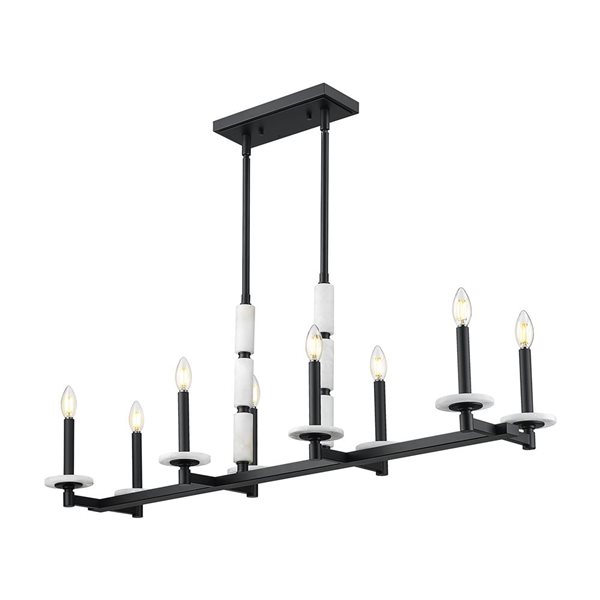 Z-Lite Kaden Matte Black Transitional 8-Light Linear Chandelier
