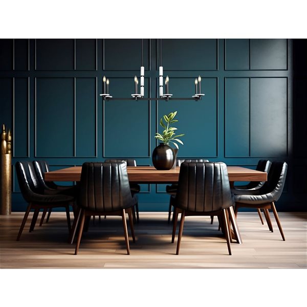 Z-Lite Kaden Matte Black Transitional 8-Light Linear Chandelier