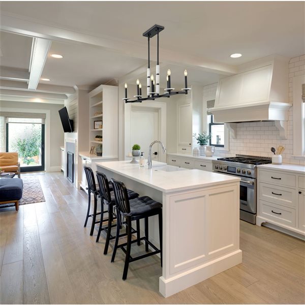 Z-Lite Kaden Matte Black Transitional 8-Light Linear Chandelier