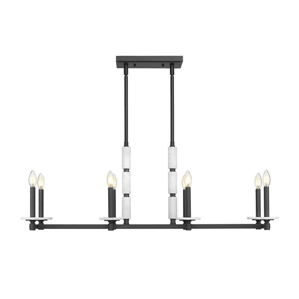 Z-Lite Kaden Matte Black Transitional 8-Light Linear Chandelier