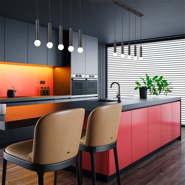 Z-Lite Stari Matte Black Transitional 5-Light Linear Chandelier