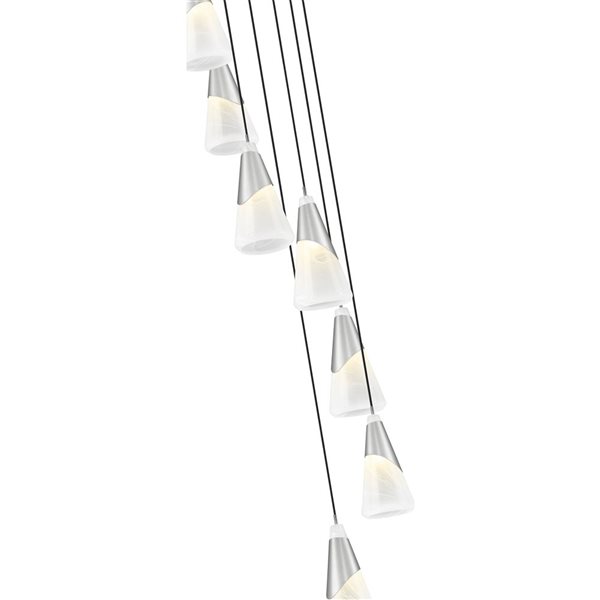 Z-Lite Aimie Brushed Nickel 7-Light Modern Tiered Chandelier
