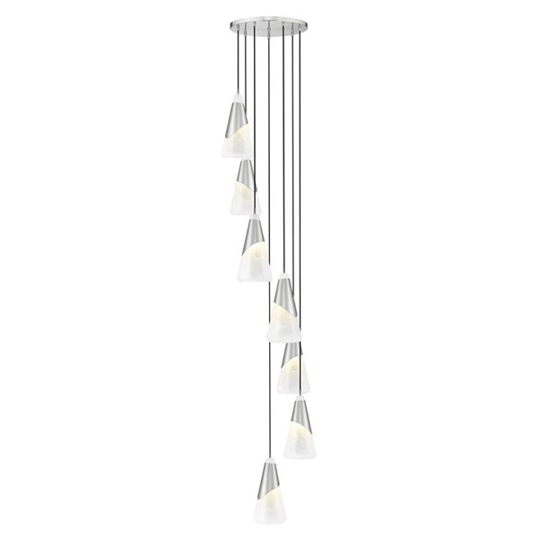 Z-Lite Aimie Brushed Nickel 7-Light Modern Tiered Chandelier