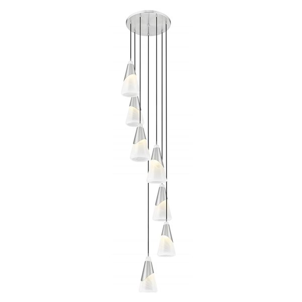 Z-Lite Aimie Brushed Nickel 7-Light Modern Tiered Chandelier