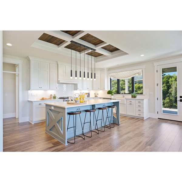 Z-Lite Stari Matte Black Transitional 7-Light Linear Chandelier