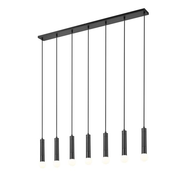 Z-Lite Stari Matte Black Transitional 7-Light Linear Chandelier