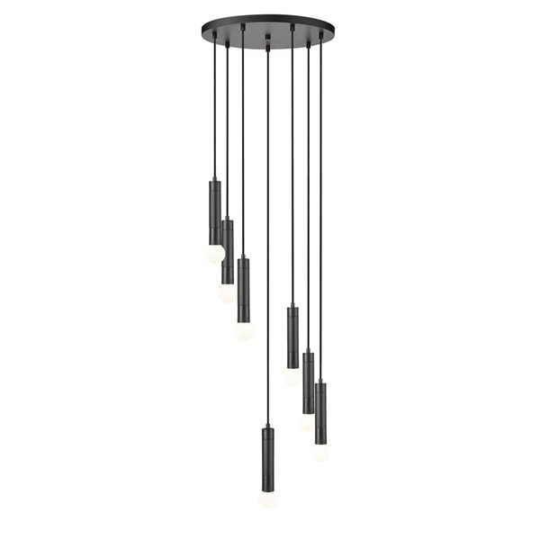 Z-Lite Stari Matte Black Transitional 7-Light Tiered