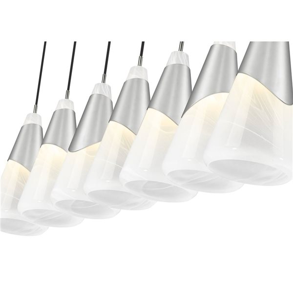 Z-Lite Aimie Brushed Nickel Modern 7-Light Linear Chandelier